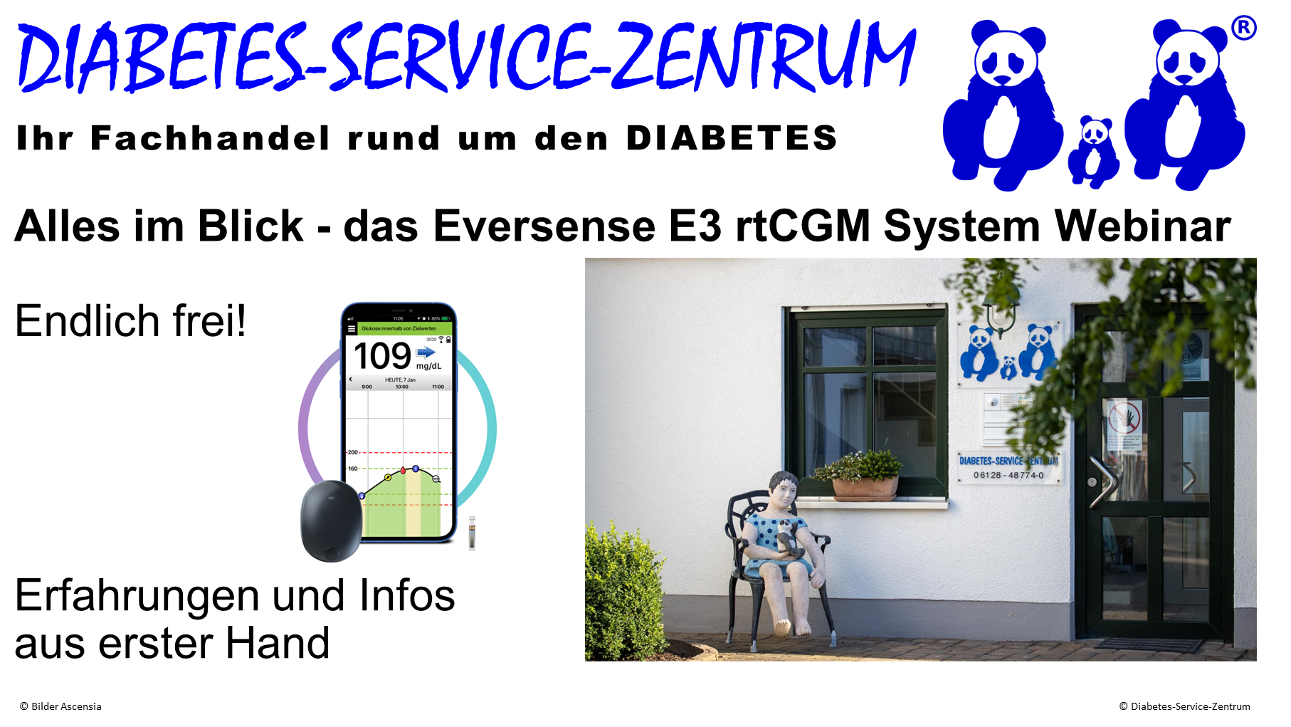 Plakat für das Webinar Eversense E3