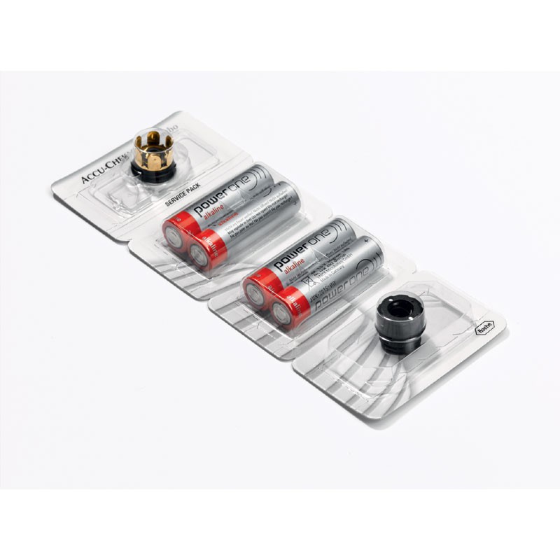 Accu-Chek Spirit Combo Service Pack groß mit Batterien und Batteriefachdeckeln