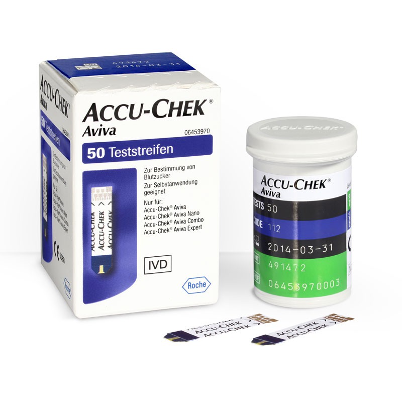 Accu-Chek Aviva Teststreifen Verpackung Inhalt 50 Stück