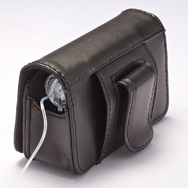 Klassische Ledertasche schwarz für alle MiniMed Insulinpumpen