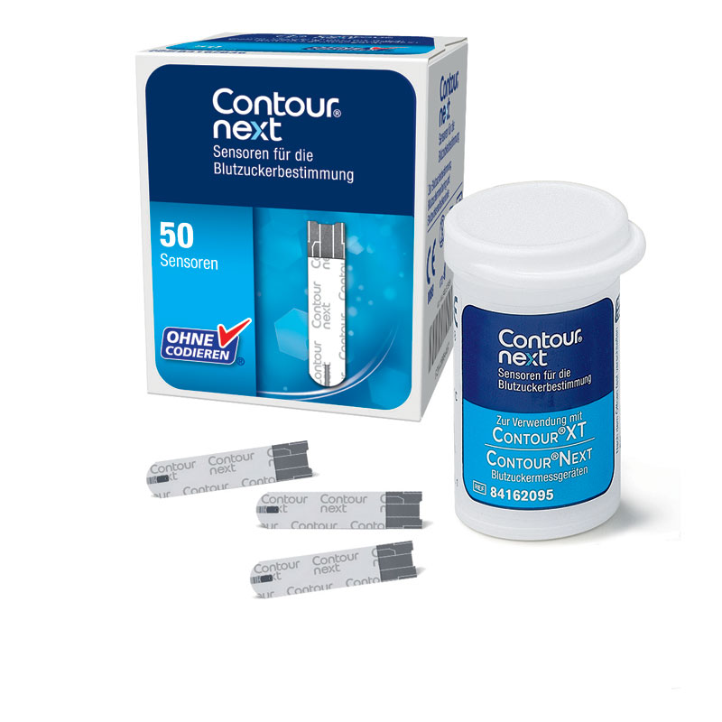 CONTOUR NEXT Sensoren und Verpackungsdose
