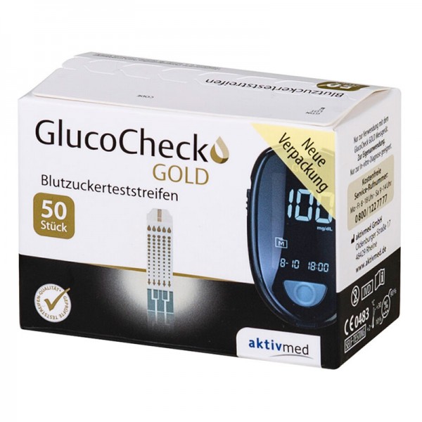 GlucoCheck Gold Blutzuckerteststreifen 50 Stück