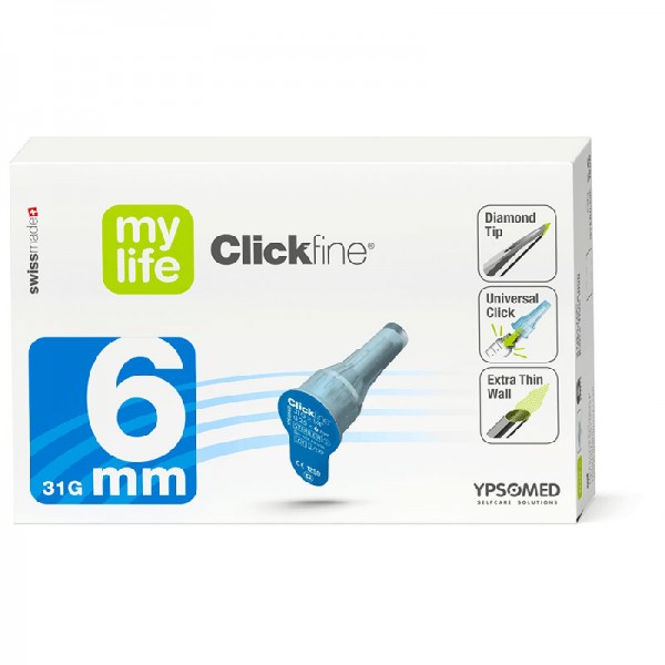 mylife™ Clickfine® DiamondTip 6 mm 31G/0,25 mm Verpackung