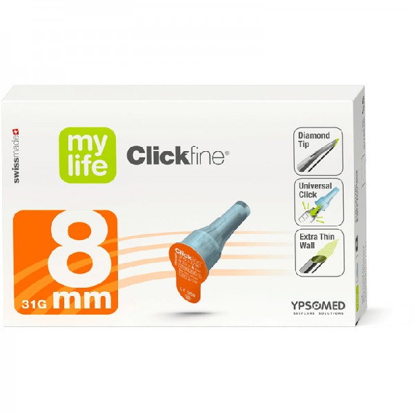 mylife™ Clickfine® DiamondTip 8 mm 31G/0,25 mm Verpackung