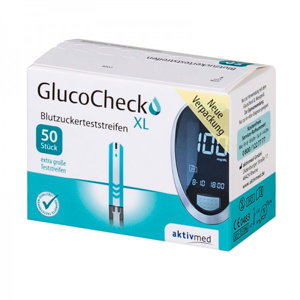 GlucoCheck XL Blutzuckerteststreifen 2 * 25 Stück