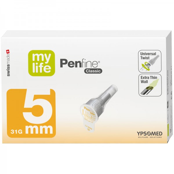 mylife™ Penfine Classic ® 5 mm 31G / 0,25mm Verpackung