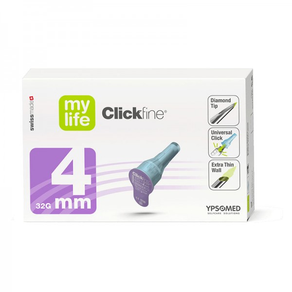 mylife™ Clickfine® DiamondTip 4 mm 32G/0,23 mm Verpackung
