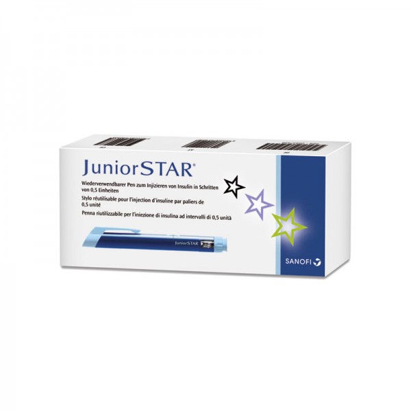 JuniorSTAR® Insulinpen blau 3 ml 0,5 er Schritte Verpackung