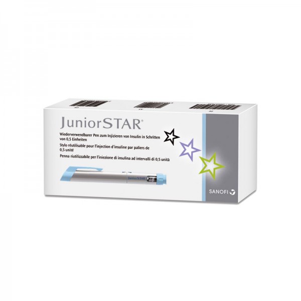 JuniorSTAR® Insulinpen silber 3 ml 0,5 er Schritte Verpackung