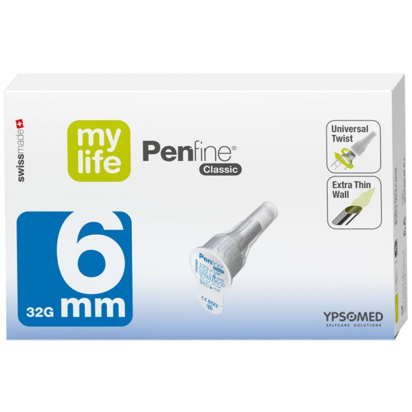 mylife™ Penfine Classic ® 6 mm 32G / 0,23mm Verpackung